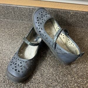 JBU by Jambu Memory Foam Blue Synthetic Flats Women's 9.5 M Wildflower Mary Jane